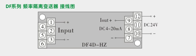 工频变送器,DF频率隔离变送器接线图1 工频变送器,DF频率隔离变送器接线图1