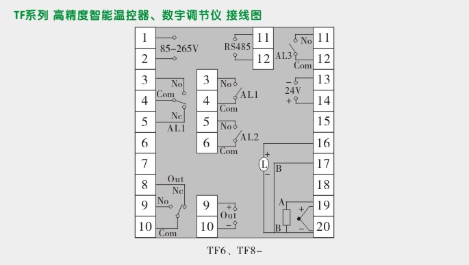 高精度控制器,TF8温度控制器,温控表接线图 高精度控制器,TF8温度控制器,温控表接线图